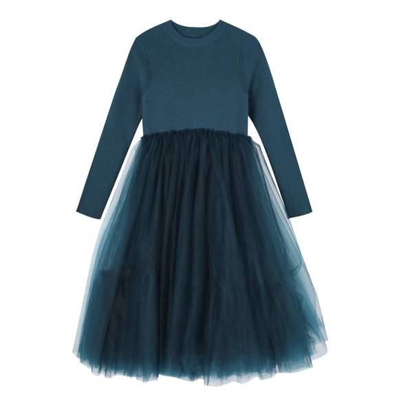JNBY Other - NEW JNBY girl's ribbed sweater and tulle dress in blue